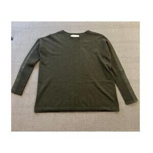 Brochu Walker Womens S Olive‎ Green Long Sleeve Knit Sweater Top